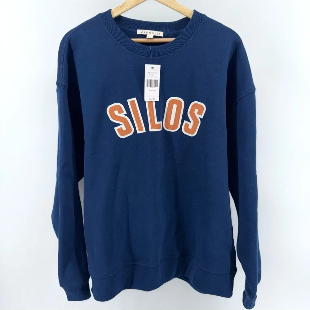 Magnolia Silos Navy Sierra Appliqué Sweatshirt - Picture 1 of 2